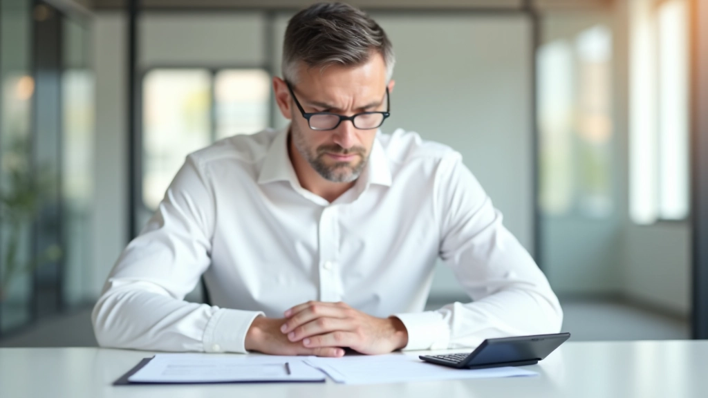 Pracovní stůl s formuláři a kalkulačkou, papíry rozložené vedle sebe