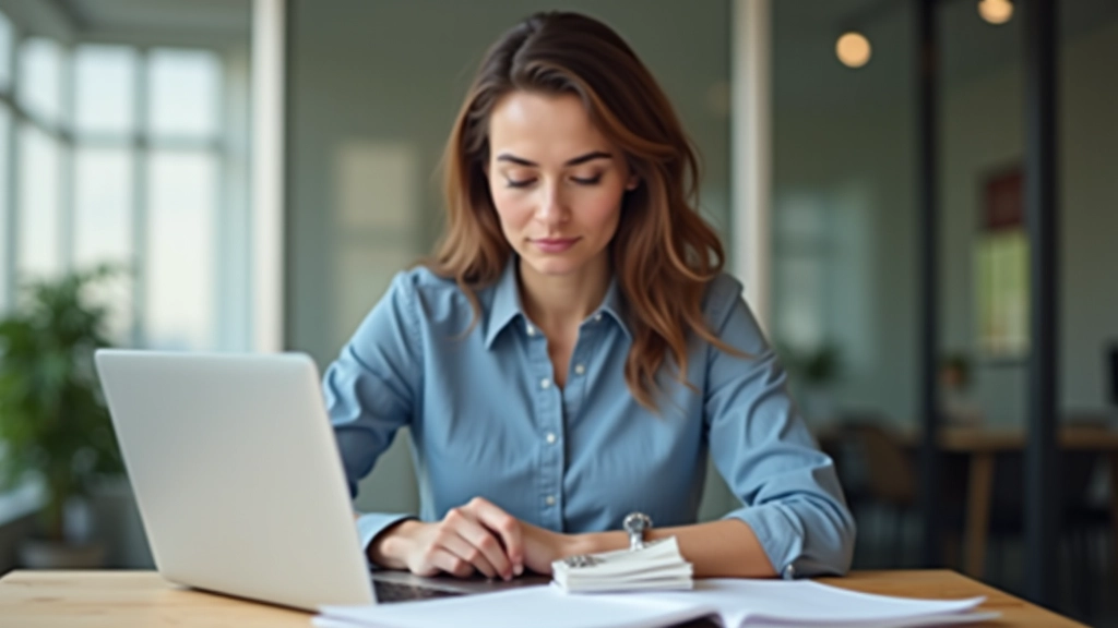 Osoba sedící u stolu s notebookem a papíry, připravuje daňové přiznání